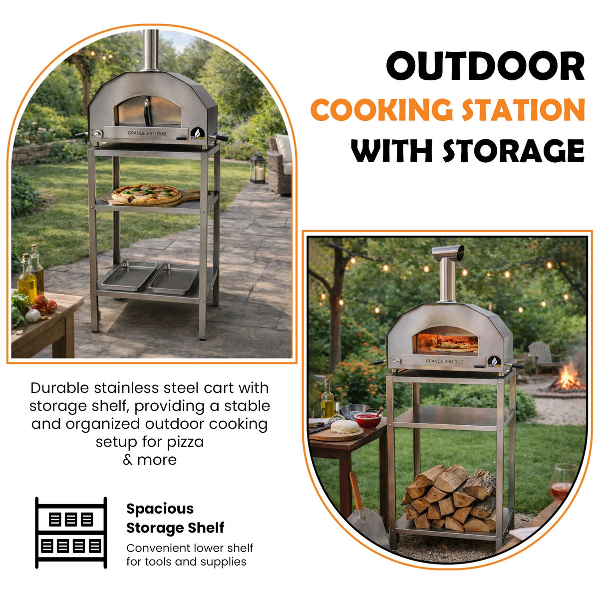 Grande Pro Duo Oven Cart by ItaliaForno
