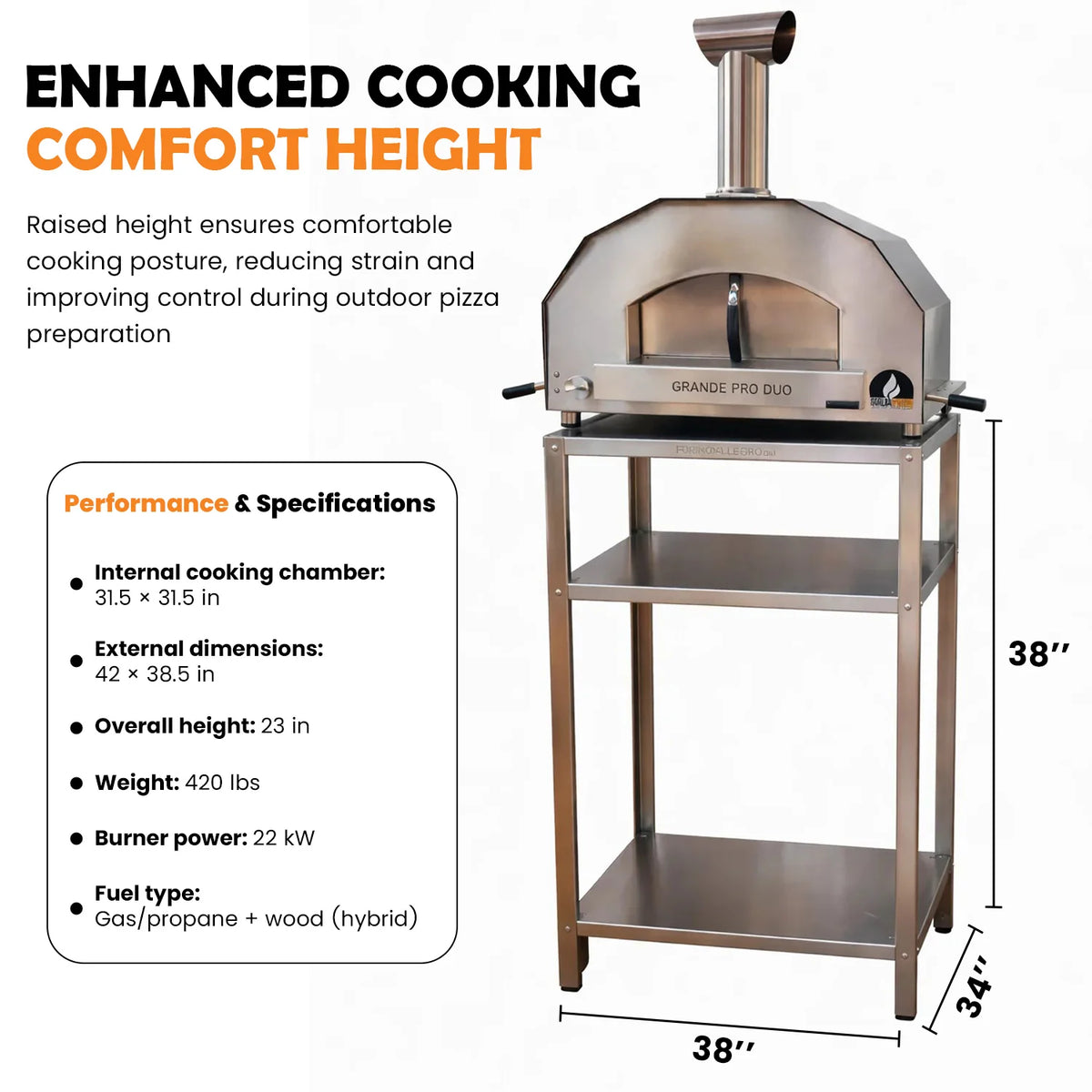 Grande Pro Duo Oven Cart by ItaliaForno