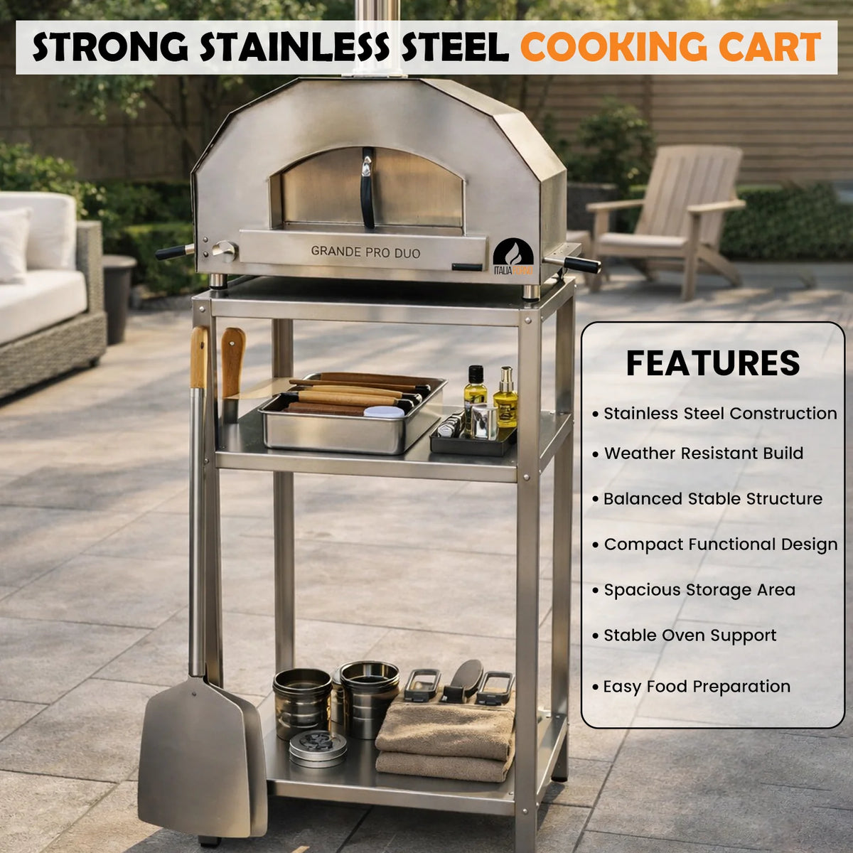 Grande Pro Duo Oven Cart by ItaliaForno