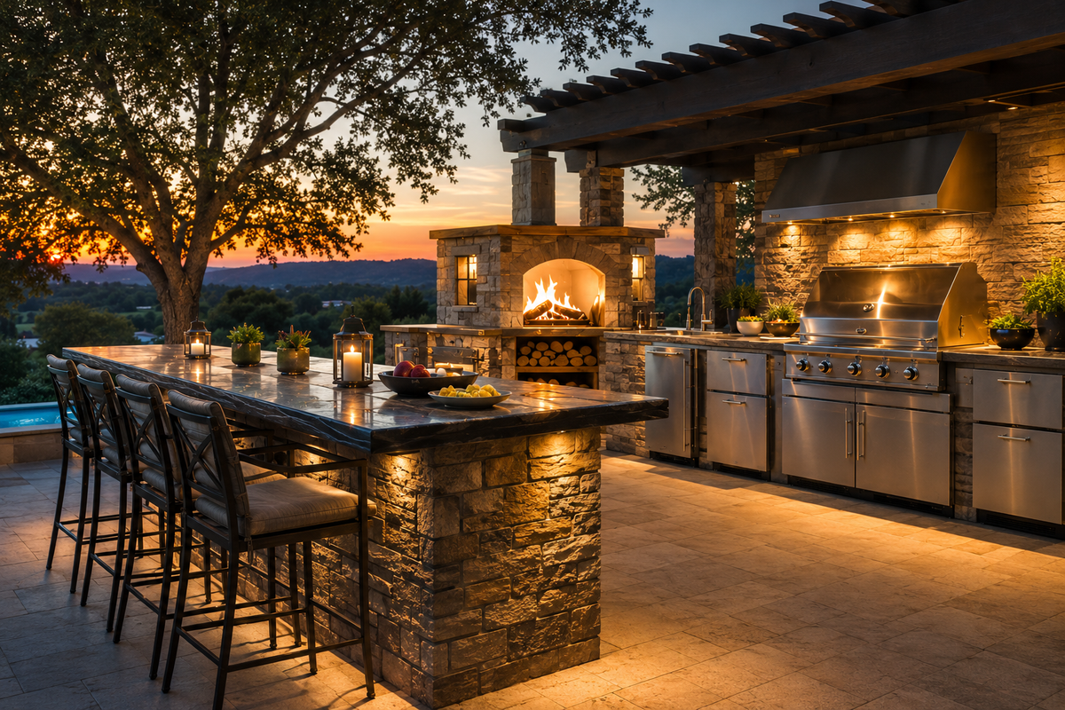 An extraordinary outdoor kitchen that blends luxury, functionality and atmosphere.