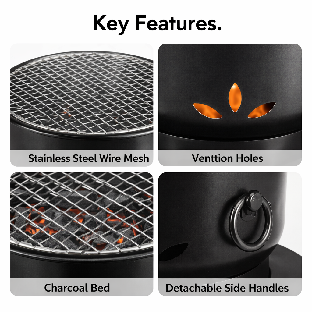 ObsidianFlame Precision Tabletop Hibachi Grill